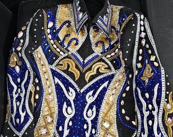 Western Custom Rodeo Queen, Showmanship, Horsemanship, chemise de concours Western Pleasure et veste de rail pour femme.