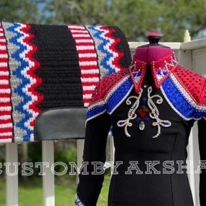 Western Custom Rodeo Queen, Showmanship, Horsemanship , Western Pleasure Show Shirt & Women Rail Jacket.