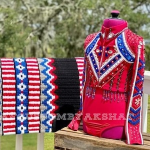 Western Custom Rodeo Queen, Showmanship, Horsemanship, Western Pleasure Show Shirt & Women Rail Jacket. Bild 1