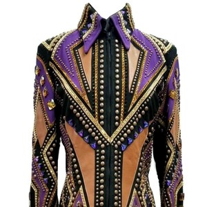 Western Custom Rodeo Queen, Showmanship, Horsemanship , Western Pleasure Show Shirt & Women Rail Jacket.