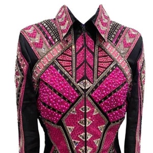 Western Custom Rodeo Queen, Showmanship, Horsemanship , Western Pleasure Show Shirt & Women Rail Jacket.