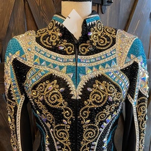 Western Custom Rodeo Queen, Showmanship, Horsemanship , Western Pleasure Show Shirt & Women Rail Jacket.