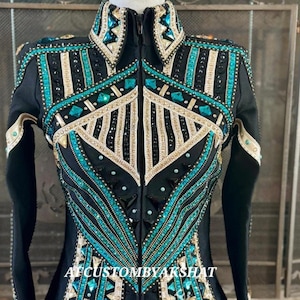 Koszula pokazowa Western Custom Rodeo Queen, Showmanship, Horsemanship, Western Pleasure oraz damska kurtka Rail Jacket.