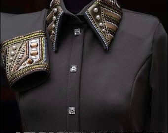 Custom Western Show Shirt: Rodeo Queen, Horsemanship Rail Shirt