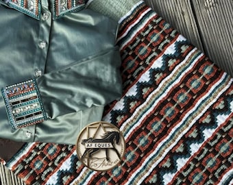 Camisa y chaqueta de riel para mujer con diseño de reina del rodeo personalizado del oeste, exhibición, equitación, exhibición de placer occidental.