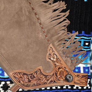 Custom Fringed Leather Chaps: Handmade Western Wear image 4