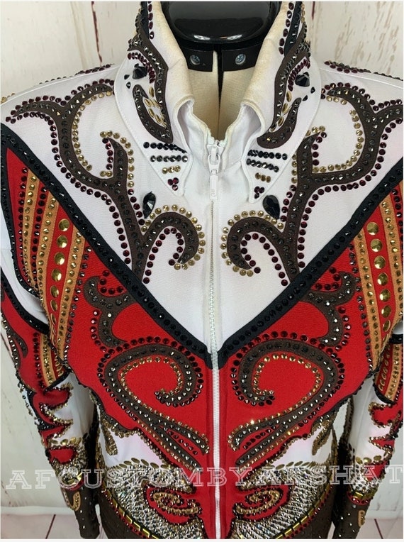 Western Custom Rodeo Queen, Showmanship, Horsemanship , Western Pleasure Show Shirt & Women Rail Jacket.
