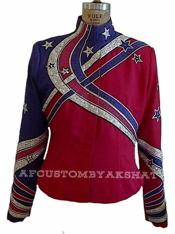 Western Custom Rodeo Queen, Showmanship, Horsemanship , Western Pleasure Show Shirt & Women Rail Jacket.