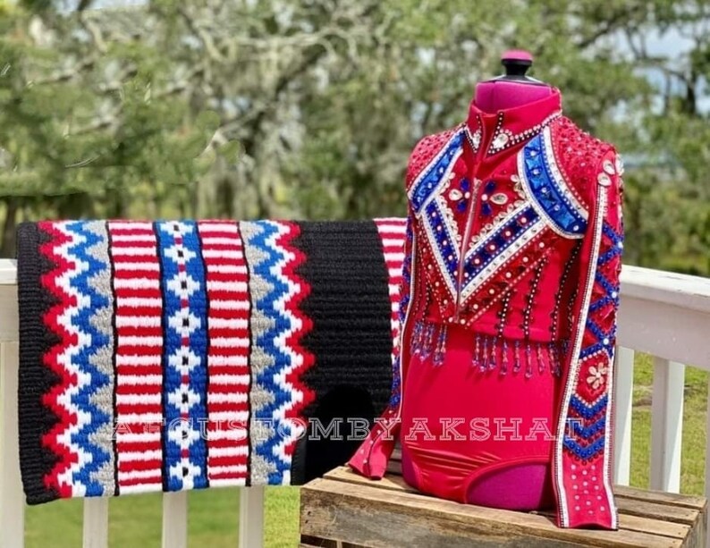 Western Custom Rodeo Queen, Showmanship, Horsemanship, Western Pleasure Show Shirt & Women Rail Jacket. Bild 1