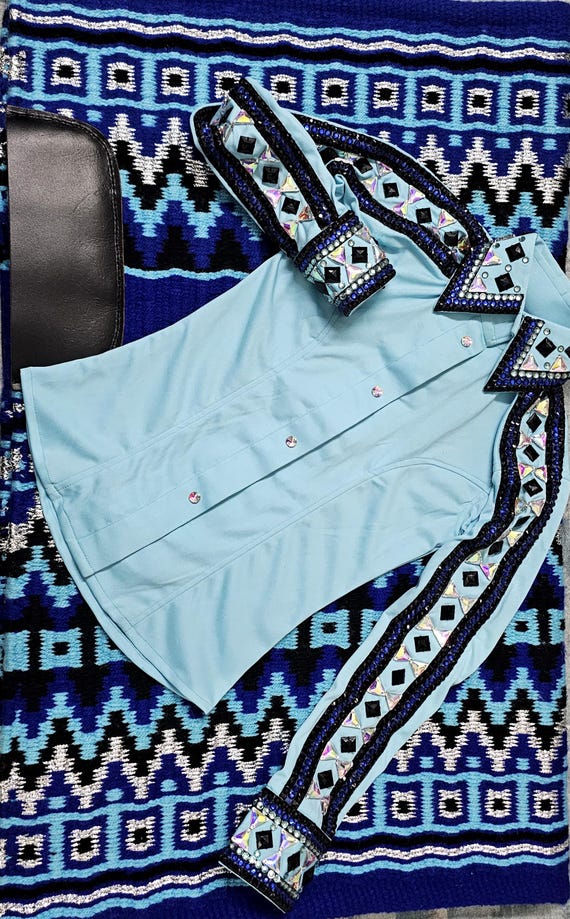 Custom Western Show Shirt: Rodeo Queen, Horsemanship Rail Shirt