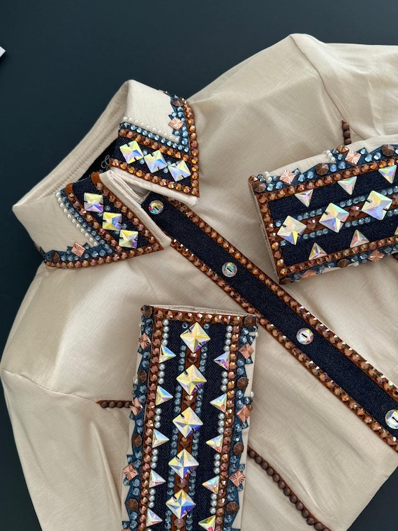 Western Custom Rodeo Queen, Showmanship, Horsemanship , Western Pleasure Show Shirt & Women Rail Jacket.