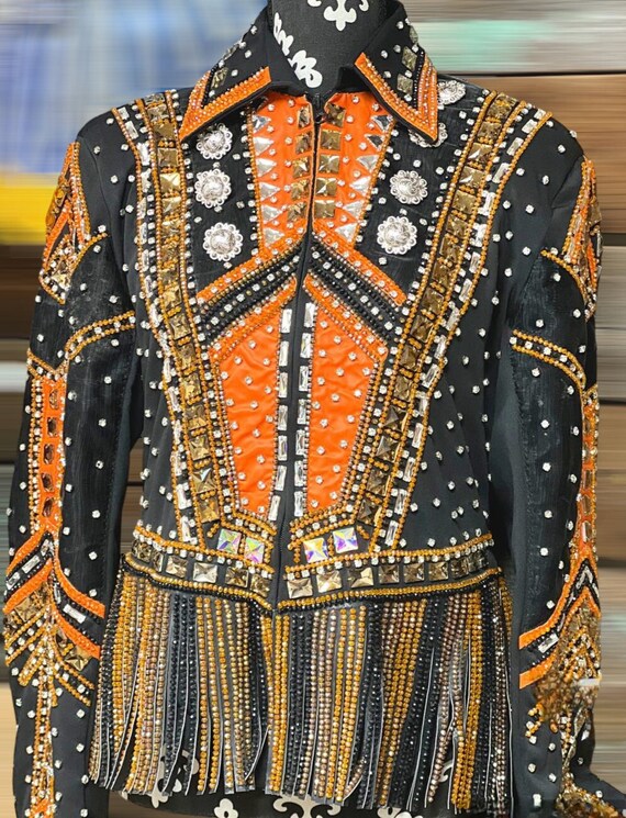 Western Custom Rodeo Queen, Showmanship, Horsemanship , Western Pleasure Show Shirt & Women Rail Jacket.