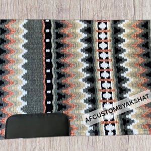 Hand-Woven sand dune :Wool Western Saddle Blanket, light olive, Southwestern Aztec Pattern