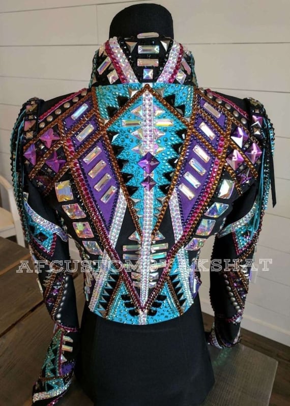 Western Custom Rodeo Queen, Showmanship, Horsemanship , Western Pleasure Show Shirt & Women Rail Jacket.