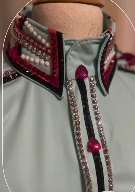 Western Custom Rodeo Queen, Showmanship, Horsemanship , Western Pleasure Show Shirt & Women Rail Jacket.