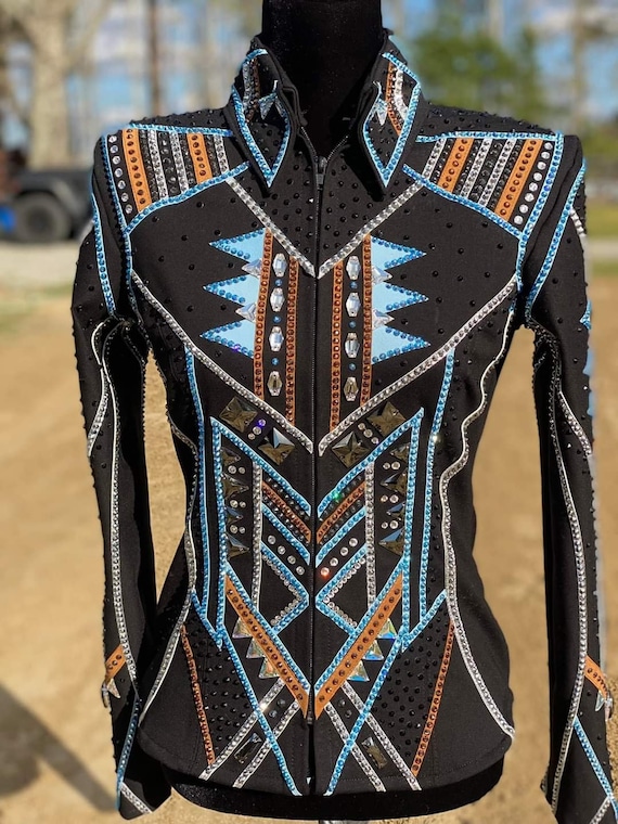 Western Custom Rodeo Queen, Showmanship, Horsemanship , Western Pleasure Show Shirt & Women Rail Jacket.