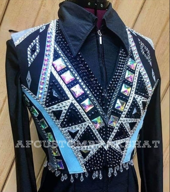 Western Custom Rodeo Queen, Showmanship, Horsemanship , Western Pleasure Show Shirt & Women Rail Jacket.