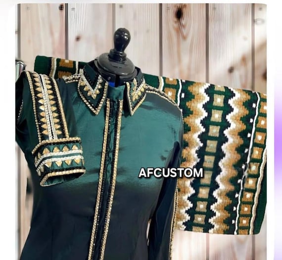 Western Custom Rodeo Queen, Showmanship, Horsemanship , Western Pleasure Show Shirt & Women Rail Jacket. (Shirt/Pad)