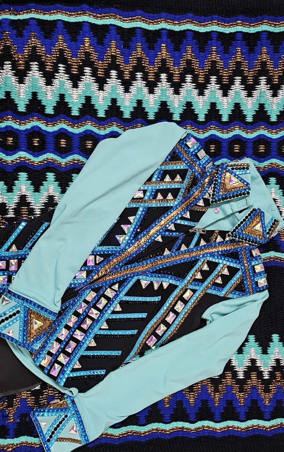 Western Showmanship Outfit: Embellished Vest, Shirt & Saddle Pad