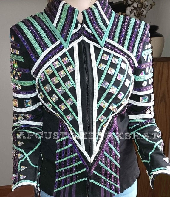 Western Custom Rodeo Queen, Showmanship, Horsemanship , Western Pleasure Show Shirt & Women Rail Jacket.