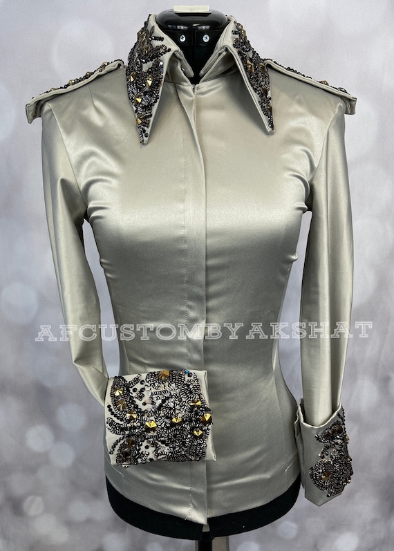 Custom Western Show Shirt: Rodeo Queen Horsemanship Rail Shirt