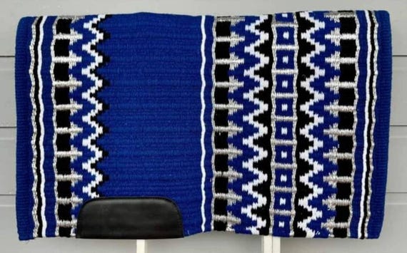 Western Show Pad: Blue & Black Saddle Blanket