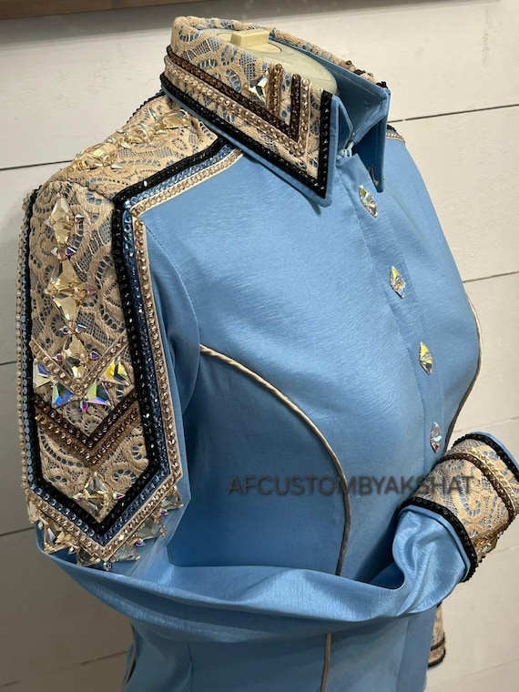 Western Custom Rodeo Queen, Showmanship, Horsemanship , Western Pleasure Show Shirt & Women Rail Jacket.