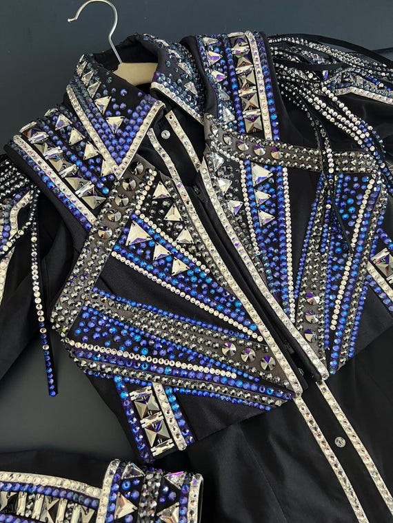 iWestern Custom Rodeo Queen, Showmanship, Horsemanship , Western Pleasure Show Shirt & Women Rail Jacket.