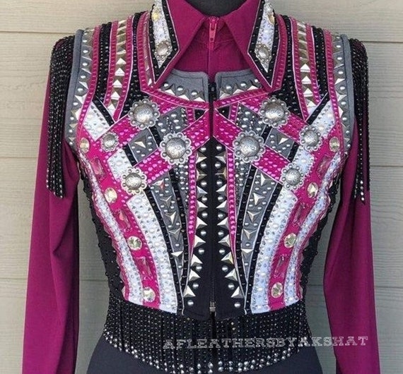 Western Custom Rodeo Queen, Showmanship, Horsemanship , Western Pleasure Show Shirt & Women Rail Jacket.