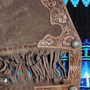 Custom Fringed Leather Chaps: Handmade Western Wear image 5