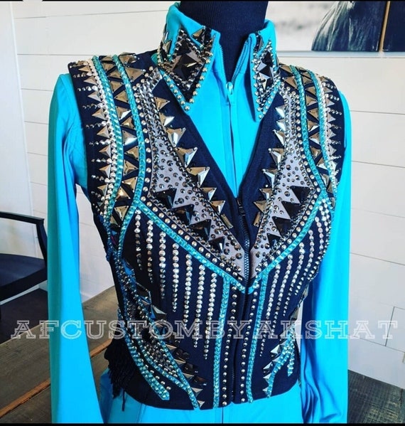 Western Custom Rodeo Queen, Showmanship, Horsemanship , Western Pleasure Show Shirt & Women Rail Jacket.