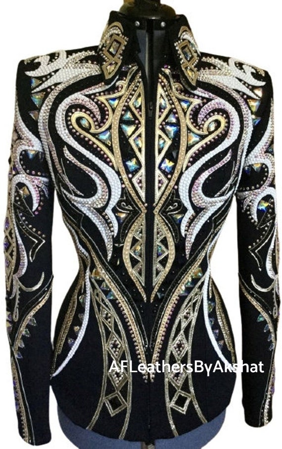 Western Custom Rodeo Queen, Showmanship, Horsemanship , Western Pleasure Show Shirt & Women Rail Jacket.