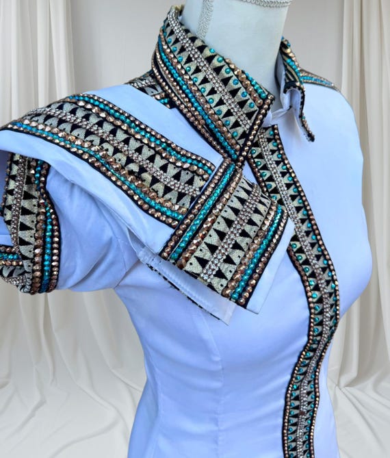 Western Custom Rodeo Queen, Showmanship, Horsemanship , Western Pleasure Show Shirt & Women Rail Jacket.