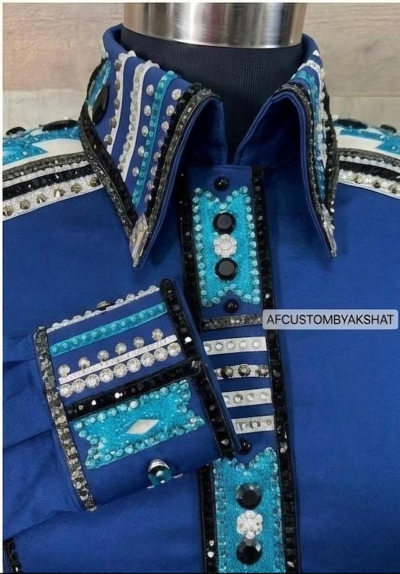 Custom Hand-Embellished Western Show Shirt – Crystal Showmanship Top