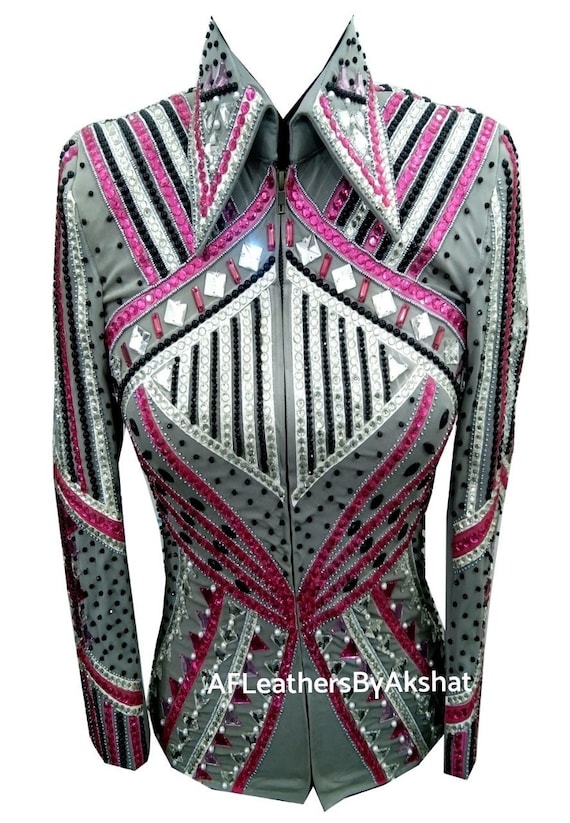 Western Custom Rodeo Queen, Showmanship, Horsemanship , Western Pleasure Show Shirt & Women Rail Jacket.