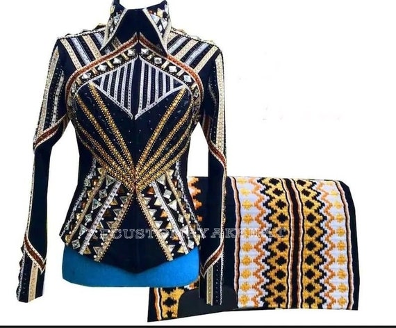 Gold with black base jacket and matching show pad