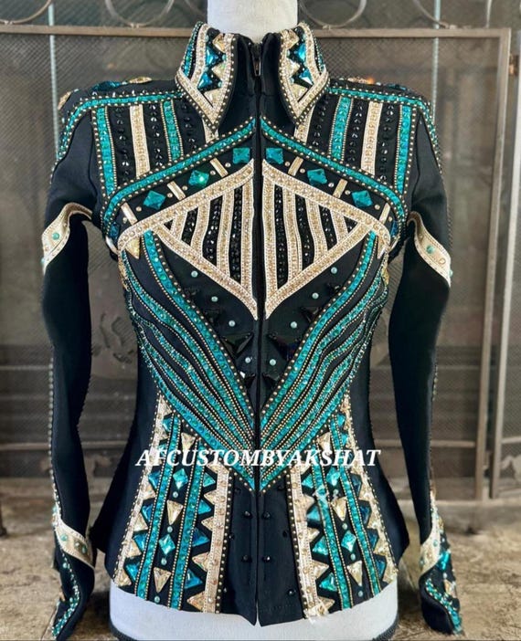 Western Custom Rodeo Queen, Showmanship, Horsemanship , Western Pleasure Show Shirt & Women Rail Jacket.