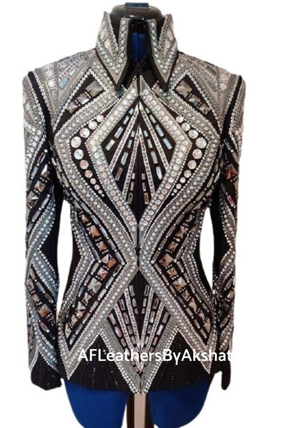 Western Custom Rodeo Queen, Showmanship, Horsemanship , Western Pleasure Show Shirt & Women Rail Jacket.