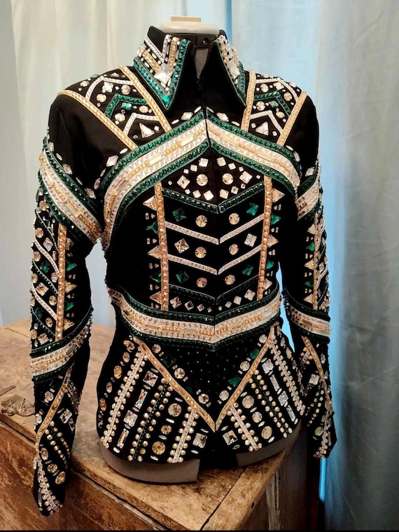 Western Custom Rodeo Queen, Showmanship, Horsemanship , Western Pleasure Show Shirt & Women Rail Jacket.