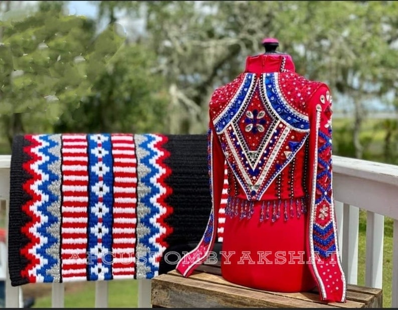 Western Custom Rodeo Queen, Showmanship, Horsemanship, Western Pleasure Show Shirt & Women Rail Jacket. Bild 2