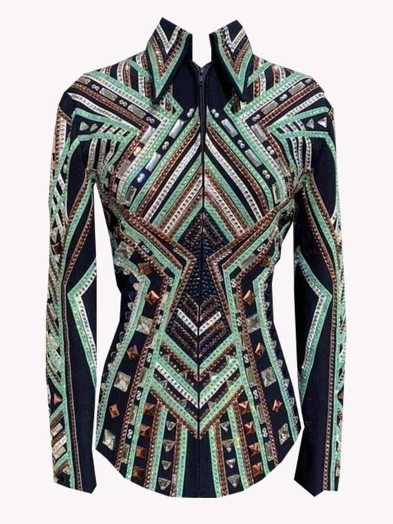 Western Custom Rodeo Queen, Showmanship, Horsemanship , Western Pleasure Show Shirt & Women Rail Jacket.