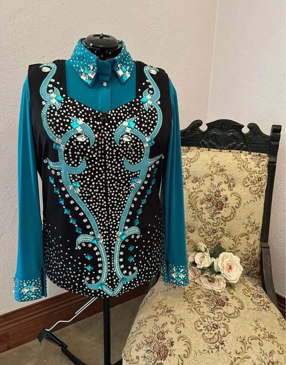 Western Custom Rodeo Queen, Showmanship, Horsemanship , Western Pleasure Show Shirt & Women Rail Jacket.