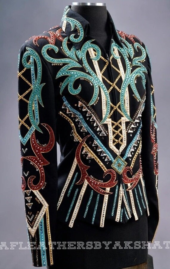 Western Custom Rodeo Queen, Showmanship, Horsemanship , Western Pleasure Show Shirt & Women Rail Jacket.