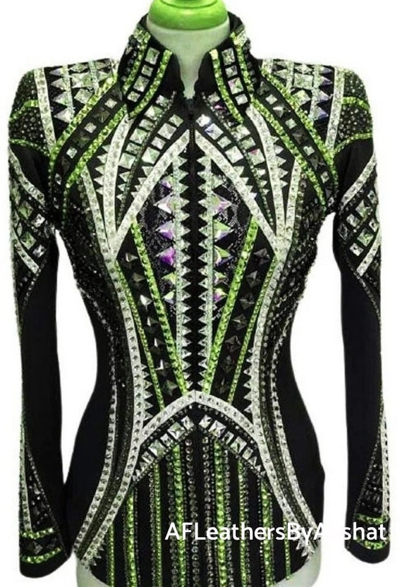 Western Custom Rodeo Queen, Showmanship, Horsemanship , Western Pleasure Show Shirt & Women Rail Jacket.