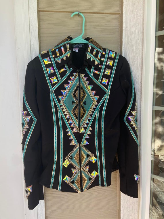 Western Custom Rodeo Queen, Showmanship, Horsemanship , Western Pleasure Show Shirt & Women Rail Jacket.