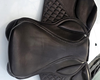 Silla de montar de cuero para salto - AFCustom - Nueva