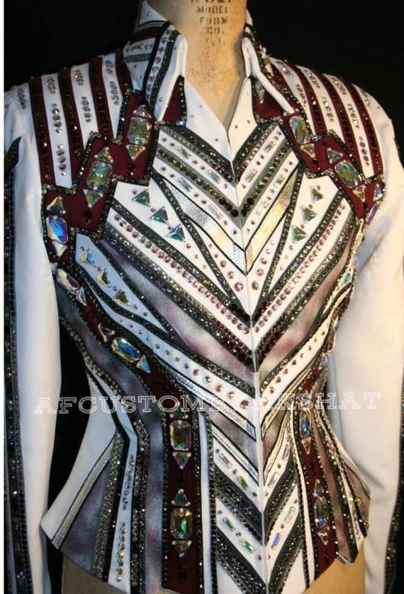 Western Custom Rodeo Queen, Showmanship, Horsemanship , Western Pleasure Show Shirt & Women Rail Jacket.