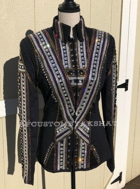 Western Custom Rodeo Queen, Showmanship, Horsemanship , Western Pleasure Show Shirt & Women Rail Jacket.