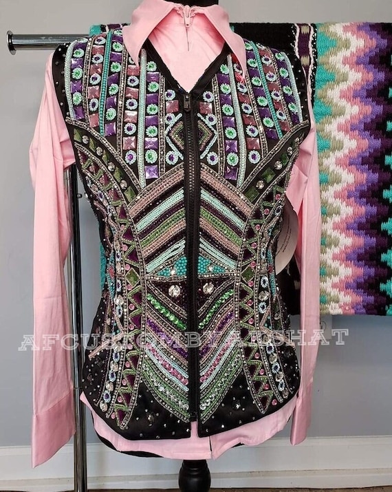 Western Custom Rodeo Queen, Showmanship, Horsemanship , Western Pleasure Show Shirt & Women Rail Jacket.