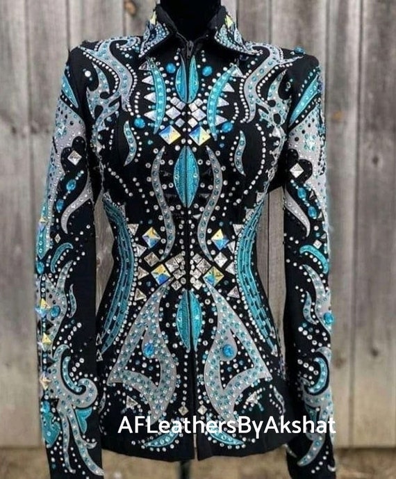 Western Custom Rodeo Queen, Showmanship, Horsemanship , Western Pleasure Show Shirt & Women Rail Jacket.